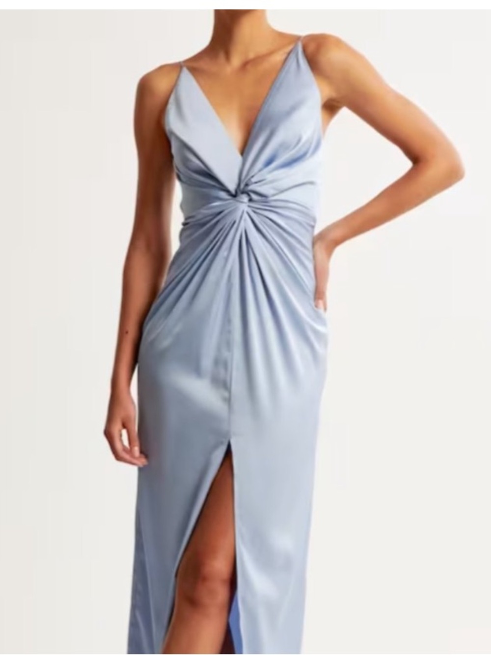 Abercrombie & Fitch Draped Twist-Front Midi Dress